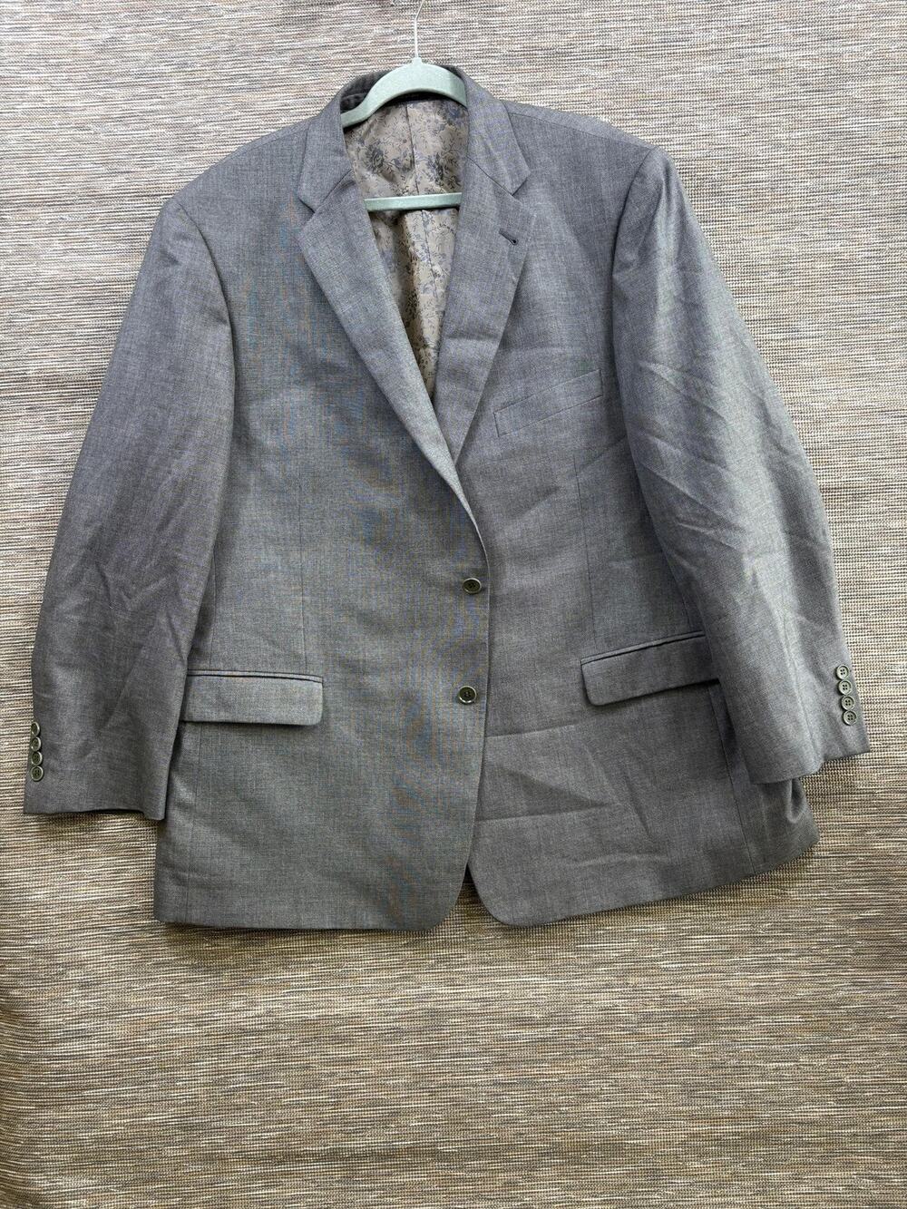Turnbury Blazer Mens Size 50R Gray Silk Wool Sport Coat Jacket Two Button Lined